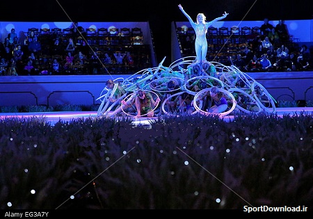 st petersburg russia 15th feb 2015 gymnasts perform with hoops in EG3A7Y