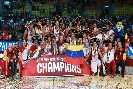 The Venezuela basketball team wins FIBA Americas Championships 2015