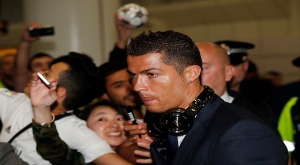 Real Madrid arrive at Manchester Airport