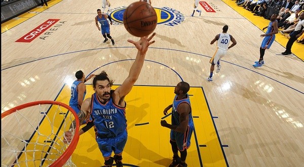 160516213448 steven adams oklahoma city thunder v golden state warriors game one.1000x563