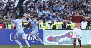 Lazio v Roma Coppa Italia Lulic celebrates