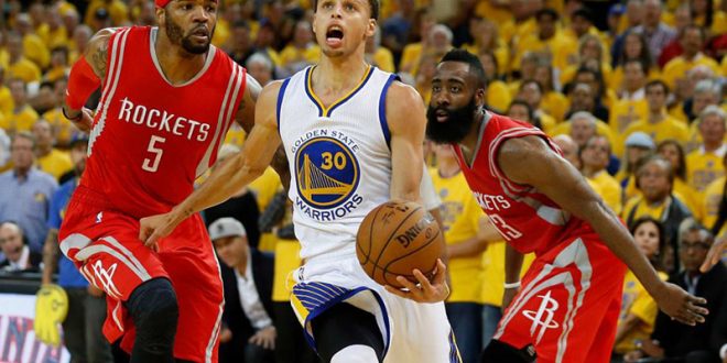 stephen curry and james harden golden state warriors vs houston rockets nba playoffs 2015