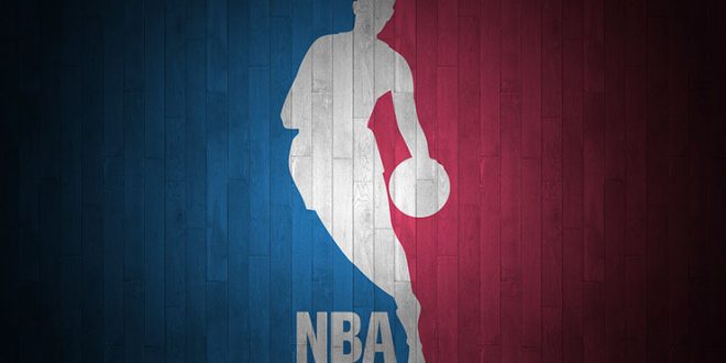 nba logo on wood