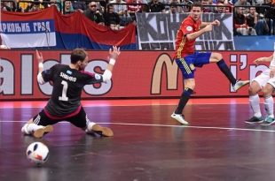 Raul Campos of Spains scored twice in Futsal Euro 2016 semfinal against Kazakhstan Photo uefa.com