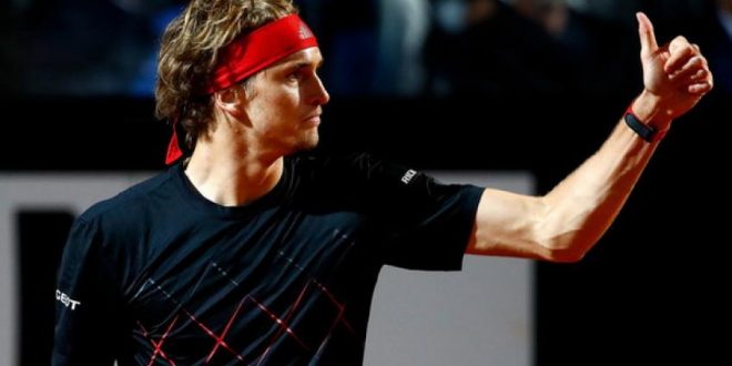 atp rome alexander zverev overpowers david goffin to stay on title course