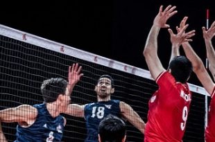 والیبال ایران 3-0 آمریکا